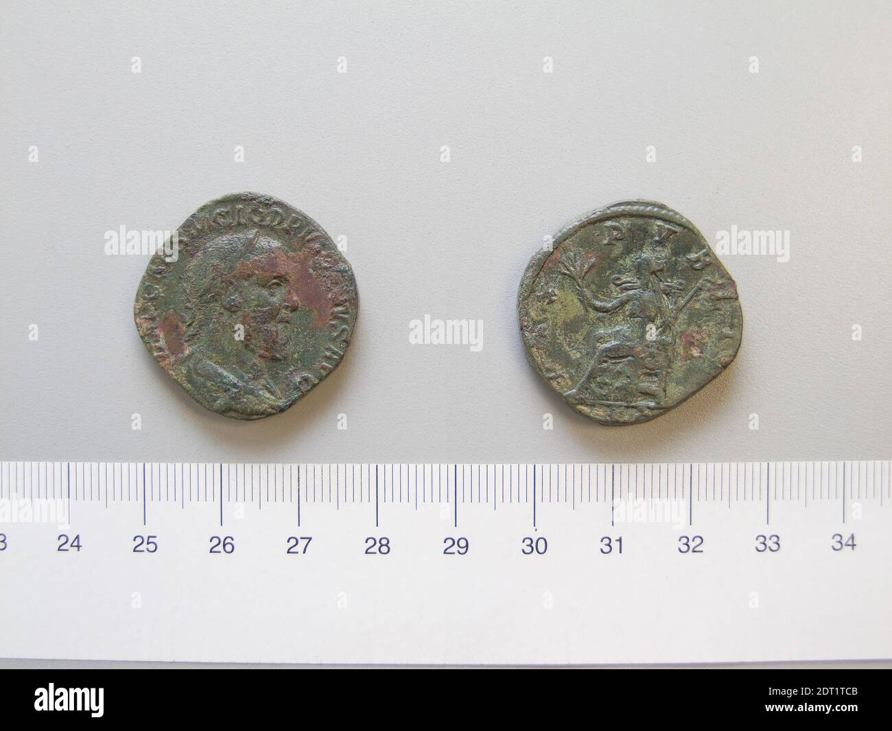 Ruler: Pupienus, ca. 165–238, ruled 238, Mint: Rome, Sestertius of Pupienus from Rome, A.D. 238, Orichalcum, 16.50 g, 12:00, 28.4 mm, Made in Rome, Italy, Roman, 3rd century A.D., Numismatics Stock Photo