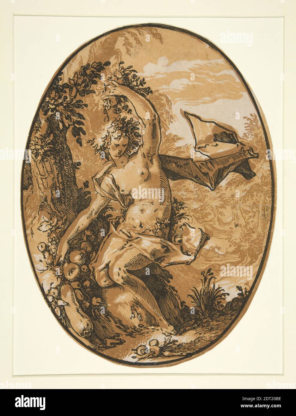 Artist: Hendrick Goltzius, Dutch, 1558–1617, Persephone (Proserpine), ca. 1594, Chiaroscuro woodcut, sheet: 34.93 × 26.04 cm (13 3/4 × 10 1/4 in.), Made in The Netherlands, Dutch, 16th century, Works on Paper - Prints Stock Photo