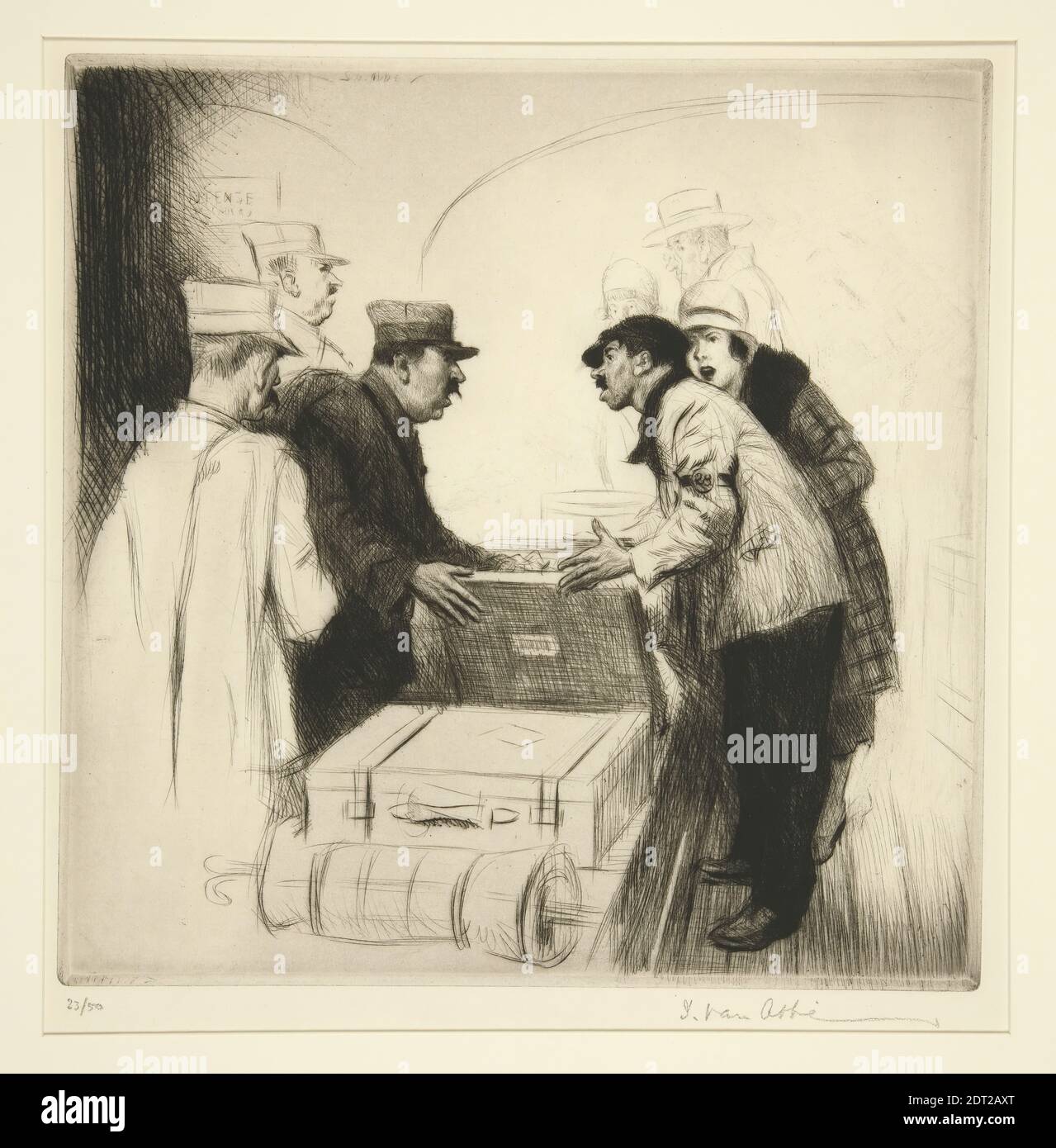 Artist: Salomon van Abbé, British, 1883–1955, Declaration, Etching, sheet:  26.3 × 24.9 cm (10 3/8 × 9 13/16 in.), Made in United Kingdom, British,  19th century, Works on Paper - Prints Stock Photo - Alamy