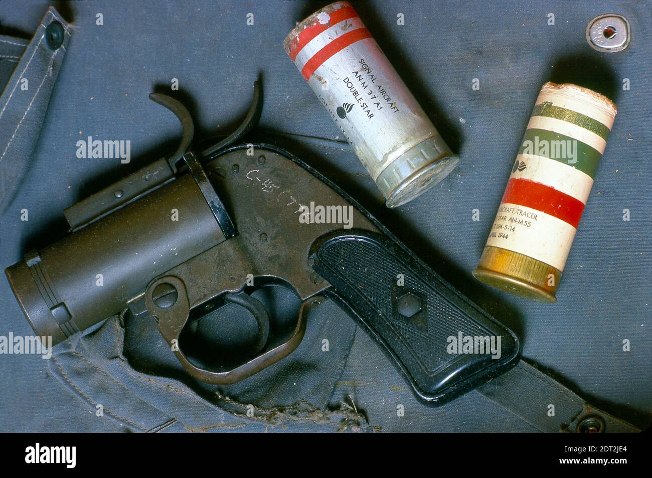 WWII AN-M8 Signal Flare Gun. Stock Photo