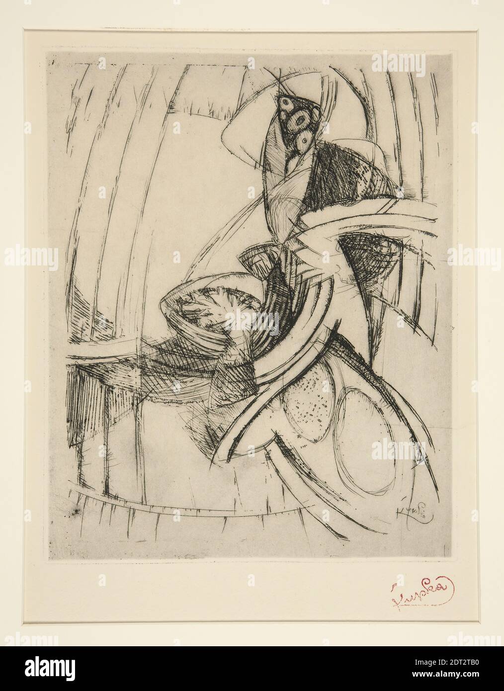 Artist: František Kupka, Czech, active in France, 1871–1957, Geometric Abstraction, Etching, platemark: 22.9 × 15.2 cm (9 × 6 in.); Sheet: 48.3 × 34.3 cm (19 × 13 1/2 in.), Made in Czechoslovakia, Czech, 19th century, Works on Paper - Prints Stock Photo