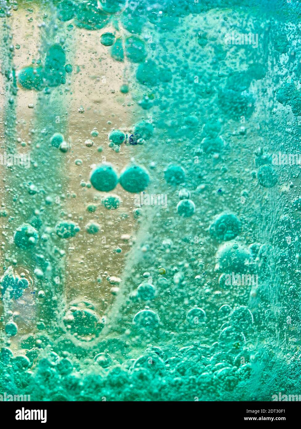 Brightly coloured abstract with bubbles caused by a chemical reaction Stock Photo Alamy