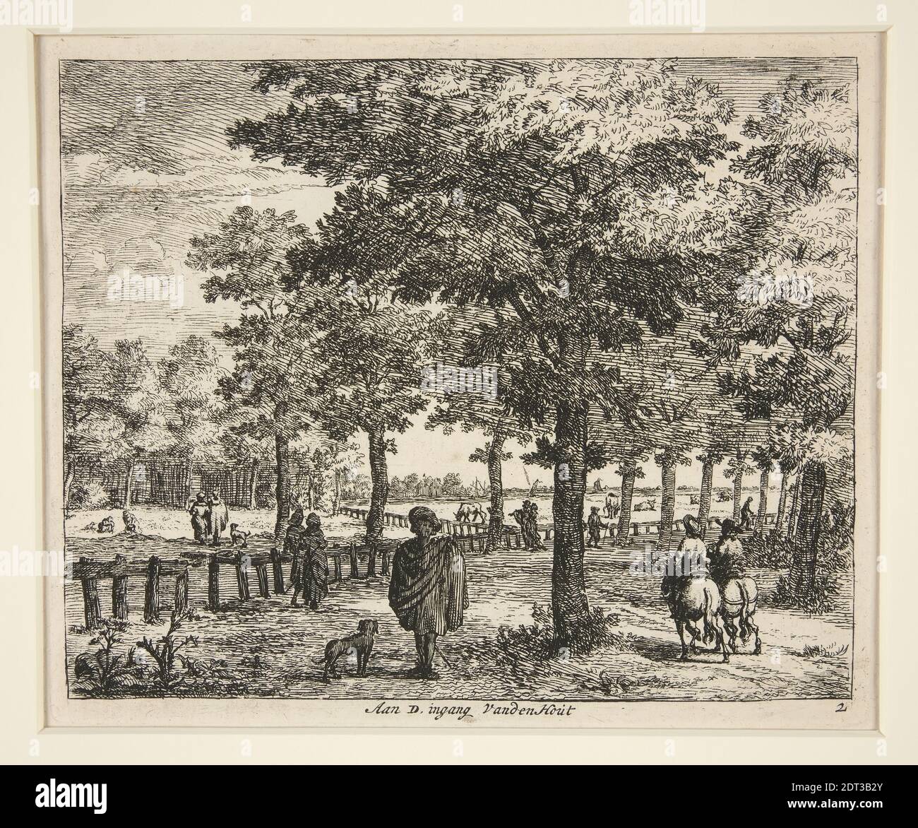 Aan d. ingang Vanden Harit (At The entrance to the Vanden Harit), Etching, platemark: 15.4 × 18.6 cm (6 1/16 × 7 5/16 in.), Made in The Netherlands, Dutch, possibly 17th century, Works on Paper - Prints Stock Photo