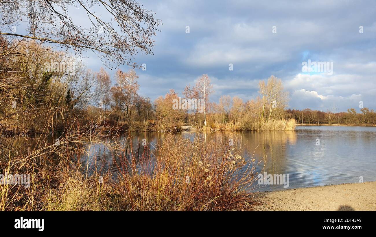 Scenic View Of Lake Against Sky Stock Photo