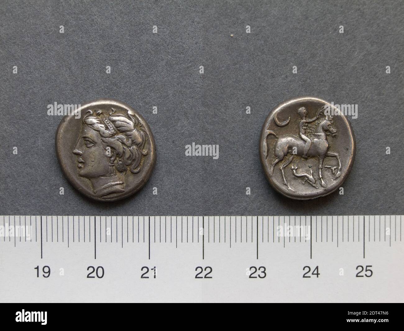 Mint: Board of Revenue, Didrachm from Board of Revenue, 281–228 B.C., Silver, 7.20 g, 7:00, 19.5 mm, Made in Greece, Greek, 3rd century B.C., Numismatics Stock Photo