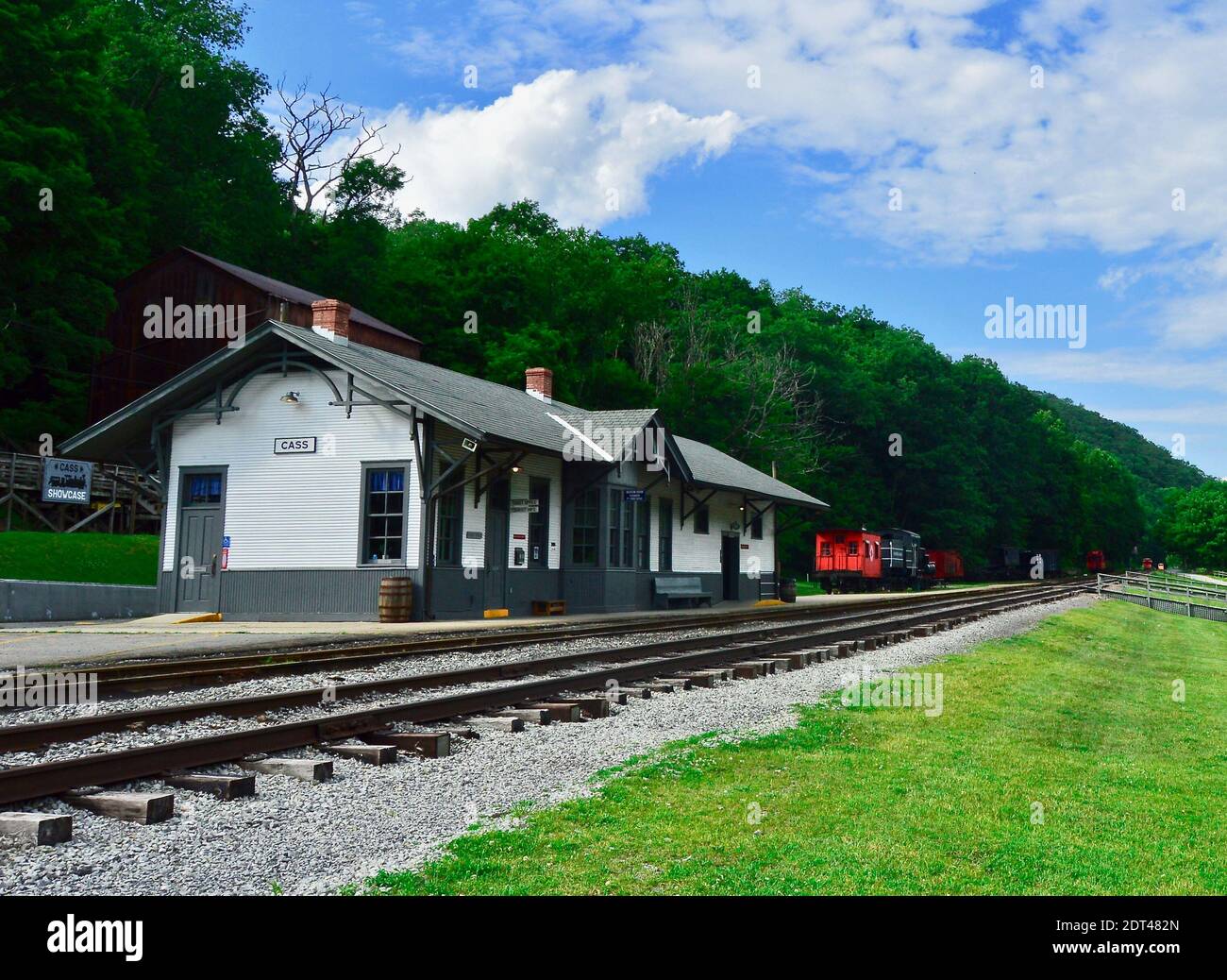 Railroad depot of the Cass Scenic Railroad Stock Photo