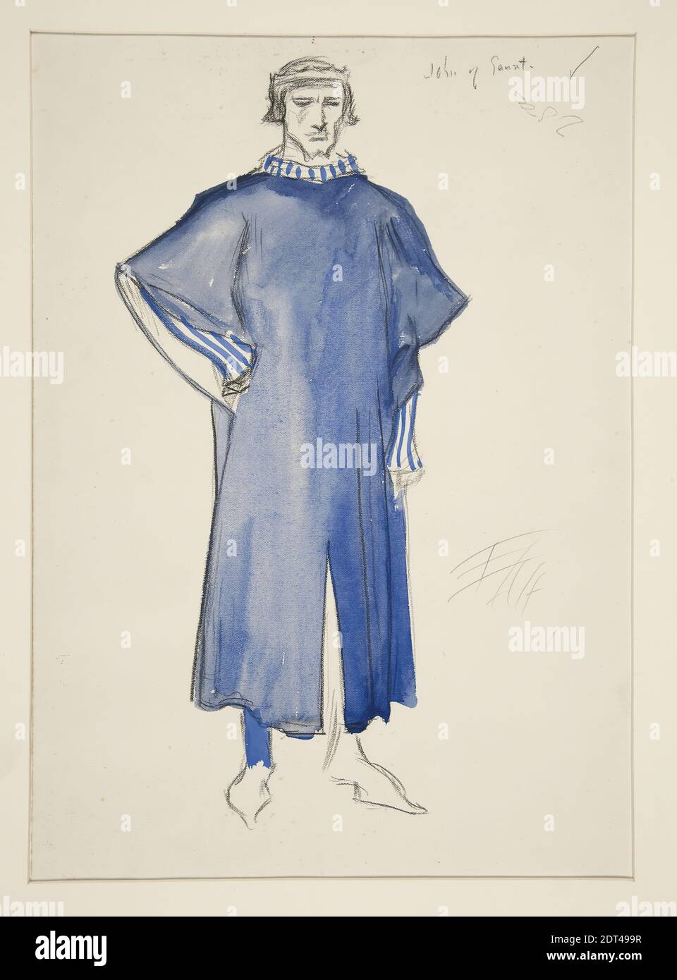 Artist: Edwin Austin Abbey, American, 1852–1911, M.A., 1897, John of Gaunt, costume sketch for Henry Irving’s Planned Production of King Richard II, Watercolor, black chalk, White wove, 35.5 × 25.2 cm (14 × 9 15/16 in.), Made in United States, American, 19th century, Works on Paper - Drawings and Watercolors Stock Photo