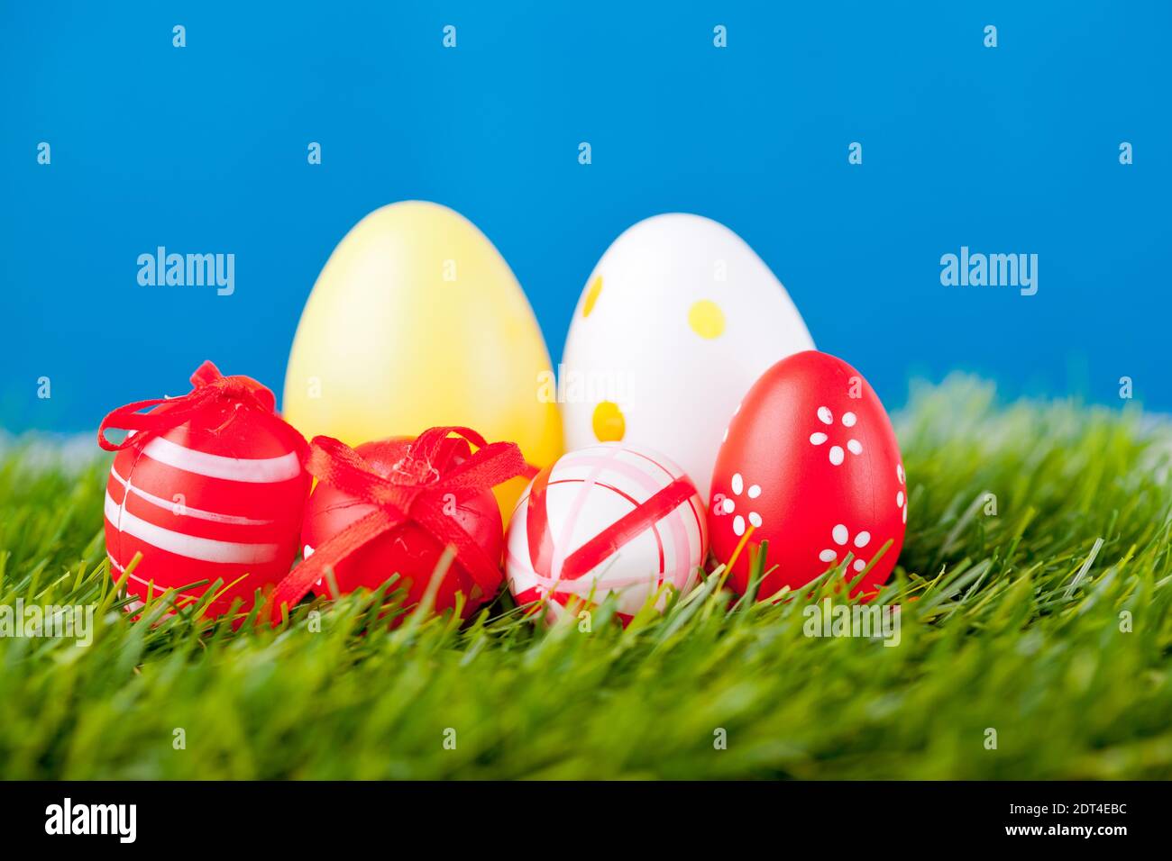 easter eggs in green grass Stock Photo - Alamy