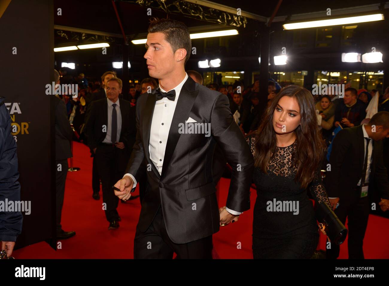 Portugal's Cristiano Ronaldo and his partner Irina Shayk during a photo  call prior to the FIFA Ballon d'Or 2013 gala at the Kongresshalle in  Zurich, Switzerland, on January 13, 2014. Photo by