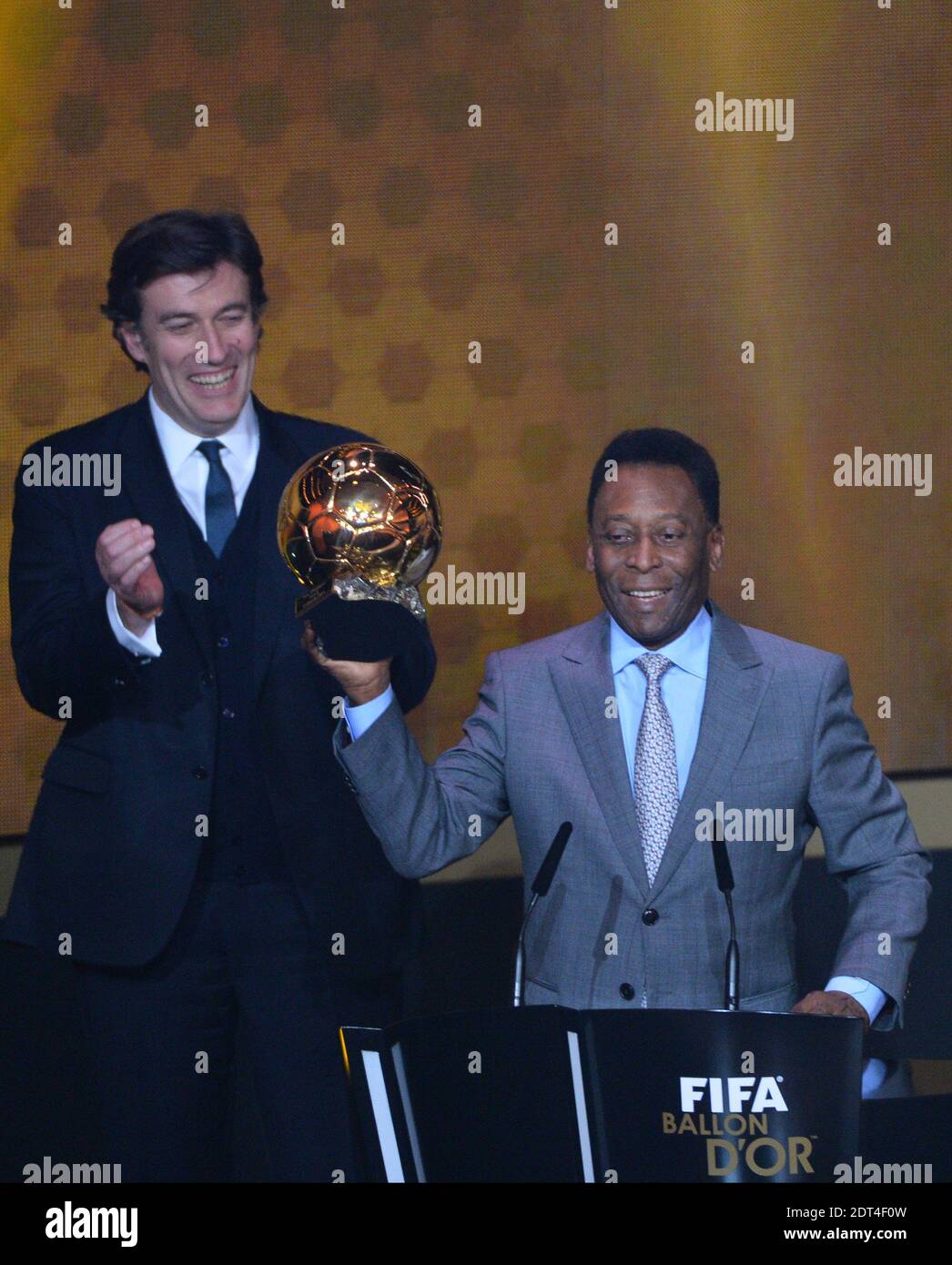 Brazilian football legend Pele receives an honorary FIFA Ballon d'Or award  during FIFA Ballon d'