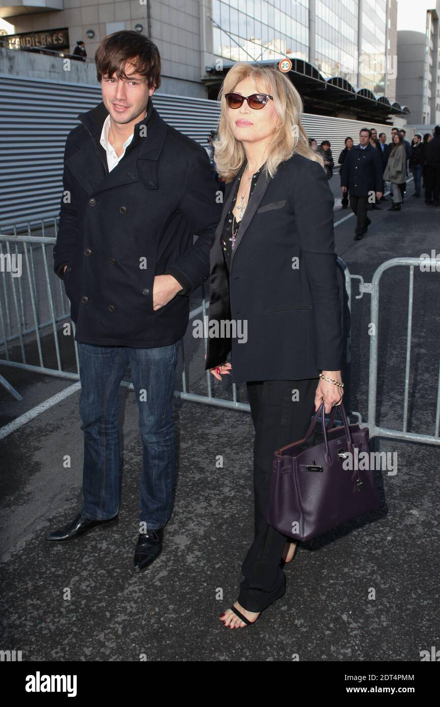 Amanda Lear attending Givenchy's Fall-Winter 2014/2015 men's collection