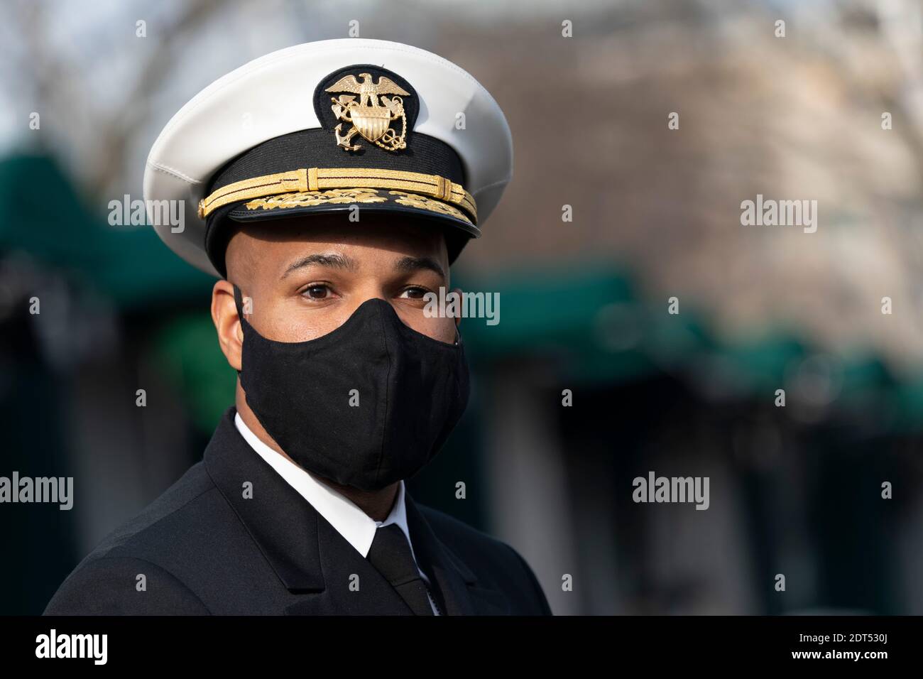 Surgeon General of the United States VADM Jerome M. Adams, M.D., M.P.H speaks to the media at the White House, in Washington, DC, December 21, 2020. Credit: Chris Kleponis/Pool via CNP /MediaPunch Stock Photo