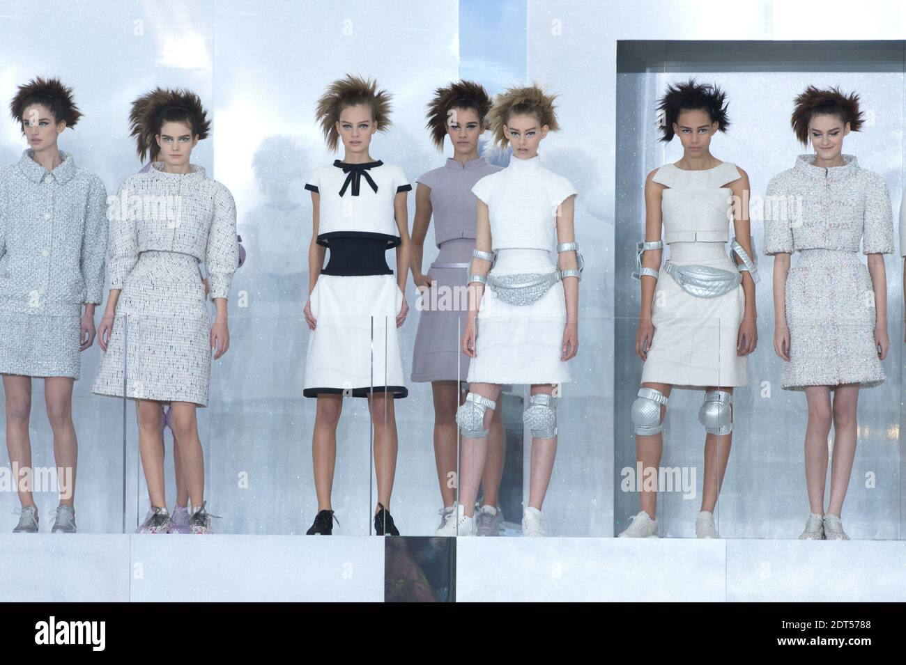 Models display creations designed by Designer Karl Lagerfeld for Chanel  Spring-Summer 2014 Haute-Couture collection