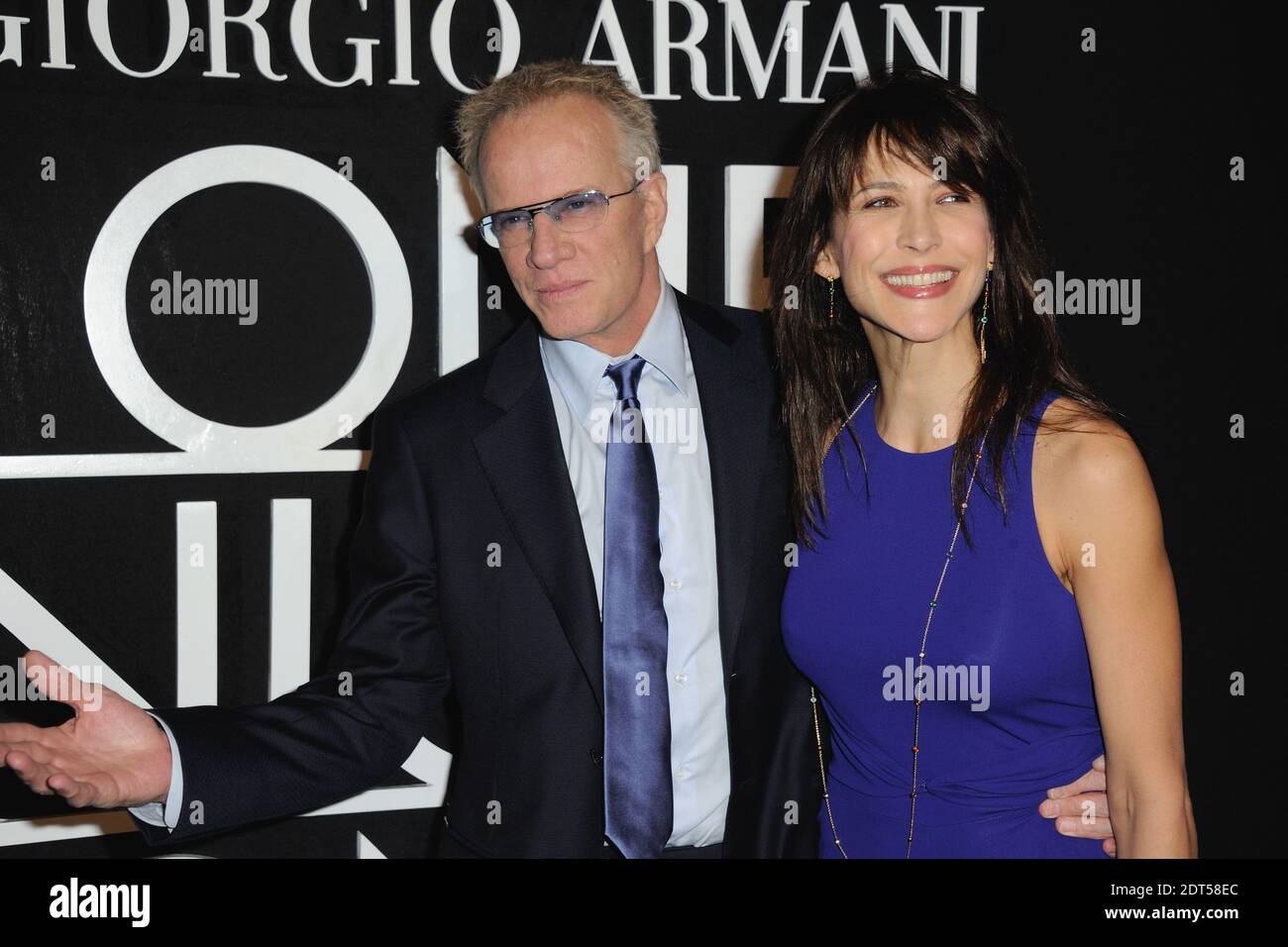 Christophe Lambert and Sophie Marceau attending the Giorgio Armani's