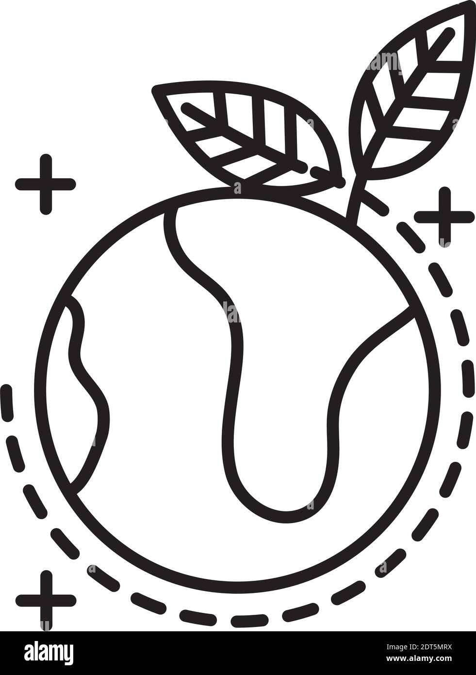 world planet with leafs line style icon Stock Vector Image & Art - Alamy