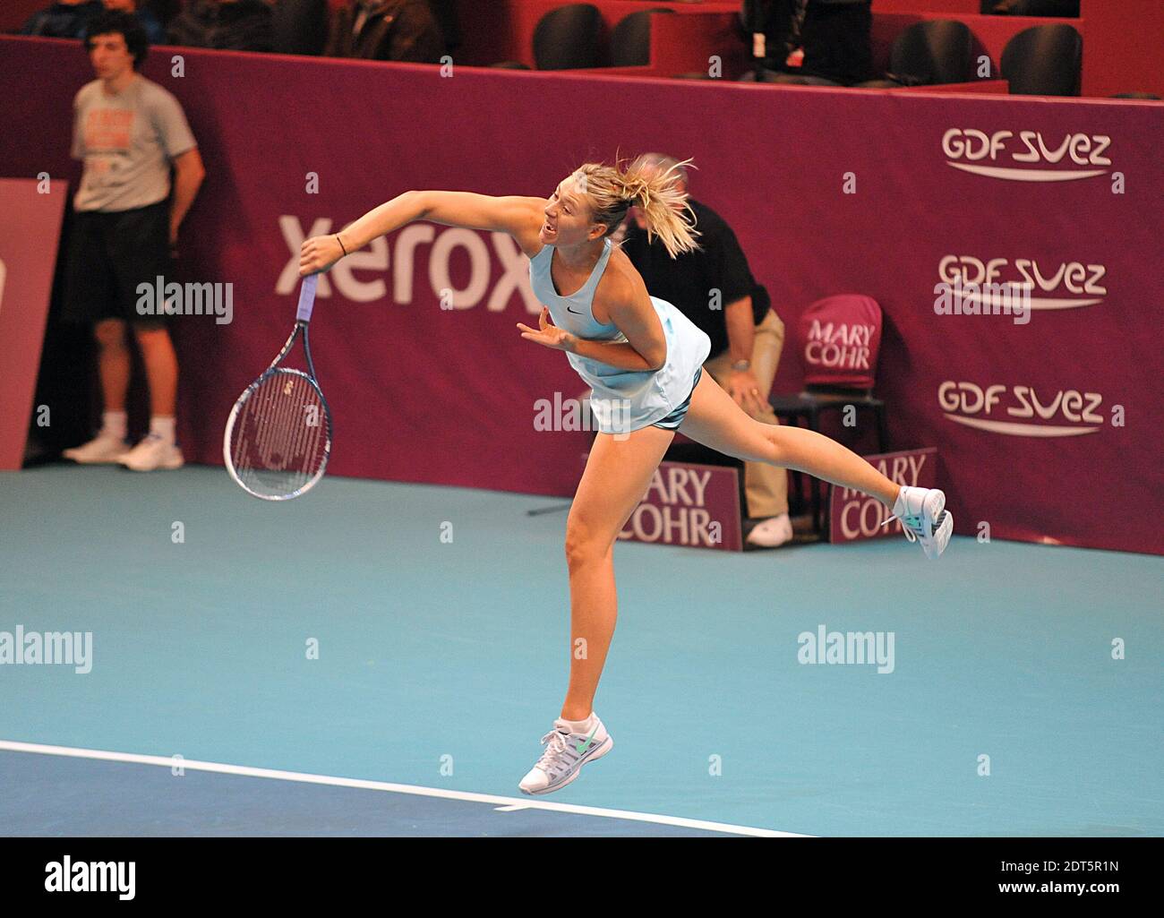 Russian tennis star Maria Sharapova during her first round match at the