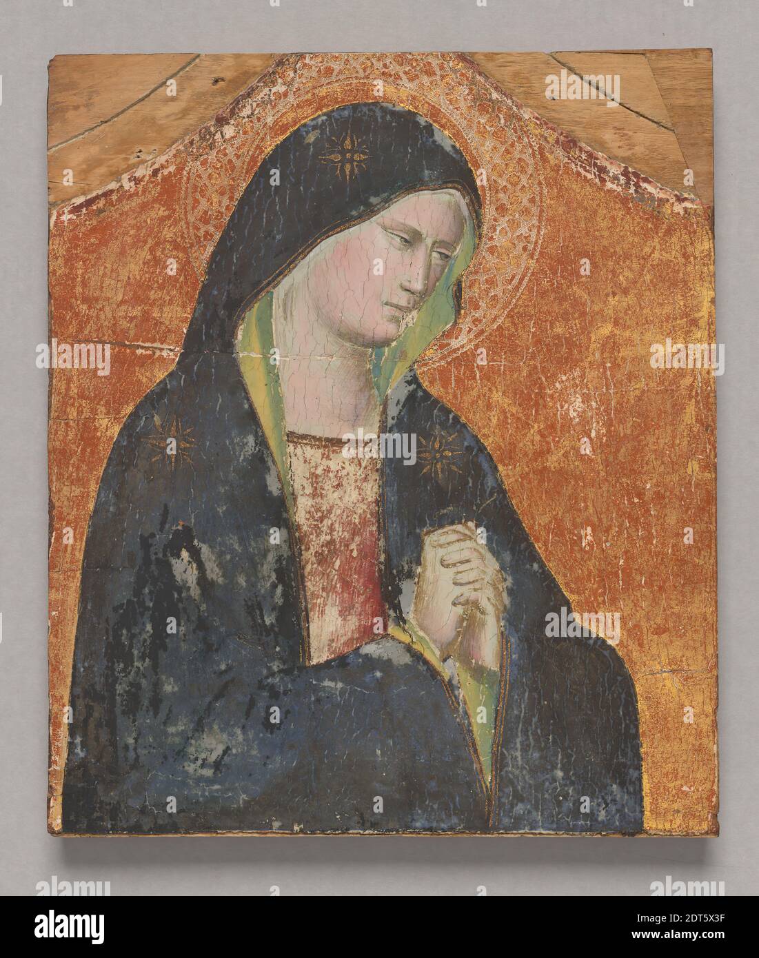 Artist: Pietro Nelli, Italian, active ca. 1375, died 1419, Mourning Virgin, ca. 1375, Egg tempera on panel, 37.66 × 12.88 cm (14 13/16 × 5 1/16 in.), Italian, 14th century, Paintings Stock Photo