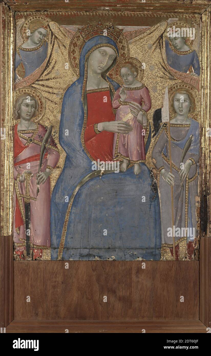 Artist: Luca di Tommè, Italian,active Siena, 1355–89, Virgin and Child with Saints, ca. 1370–75, Tempera on panel, 78.6 × 50.2 × 4.3 cm (30 15/16 × 19 3/4 × 1 11/16 in.), Made in Siena, Italy, Italian, Siena, 14th century, Paintings Stock Photo