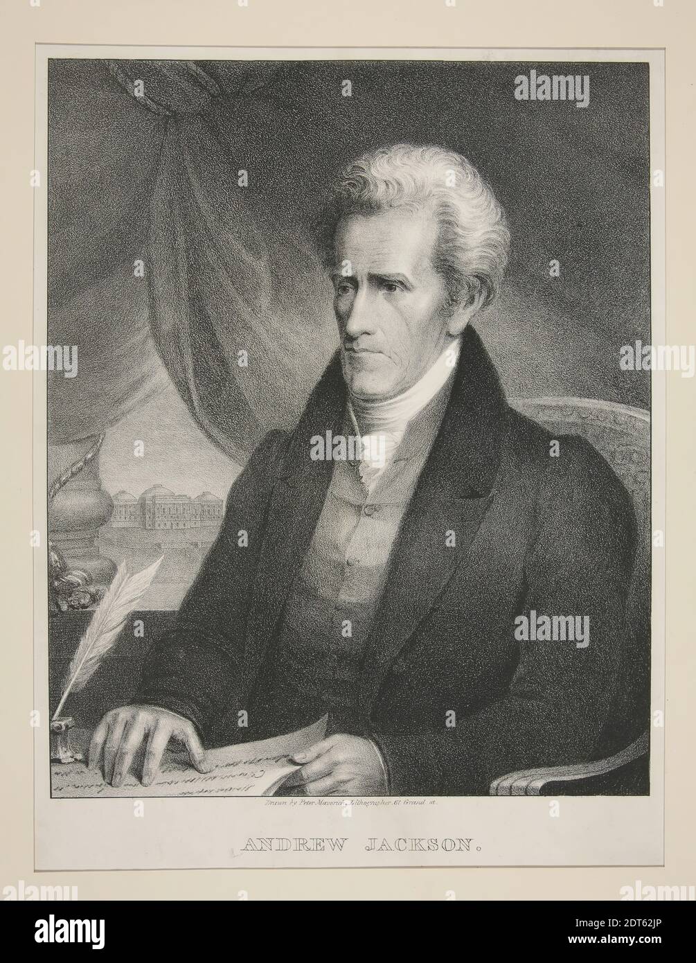 Artist: Peter Rushton Maverick, American, 1755–1811, Andrew Jackson, Lithograph, black and white, sheet: 36 × 27.3 cm (14 3/16 × 10 3/4 in.), Made in United States, American, 19th century, Works on Paper - Prints Stock Photo