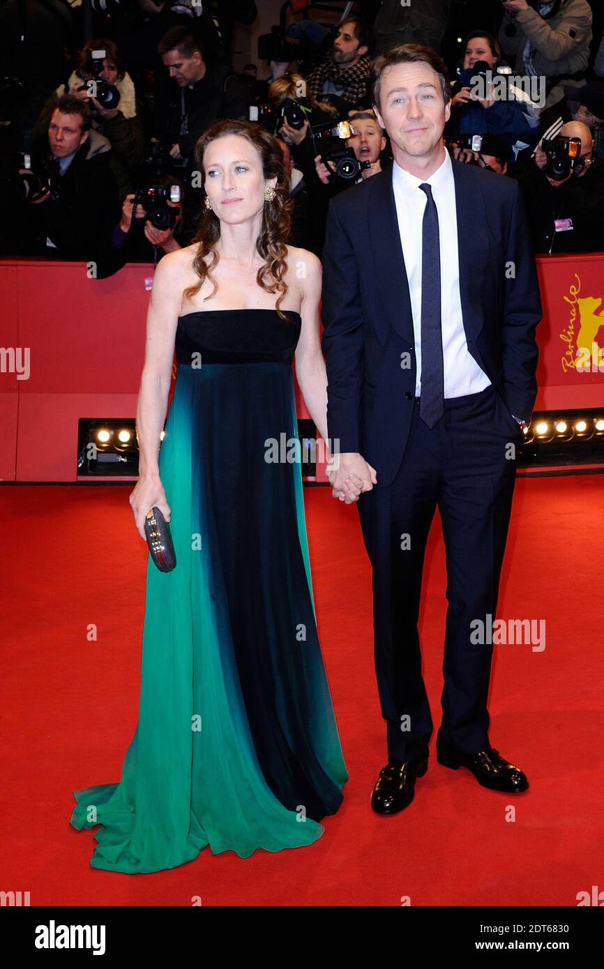US actor Edward Norton and his wife Shaune Robertson attending the Opening Ceremony during the 64th Berlinale, Berlin International Film Festival in Berlin, Germany, on February 06, 2014. Photo by Aurore Marechal/ABACAPRESS.COM Stock Photo