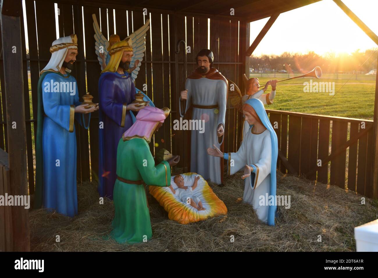 Display of Nativity scene near National Christmas Tree close to the ...