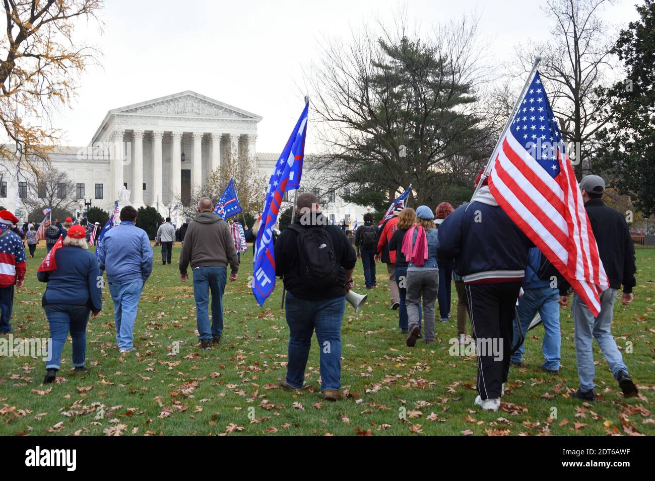 Washington DC. March for Trump to demand election transparency and integrity. Trump supporters started gathering at US Supreme Court in the morning. Stock Photo