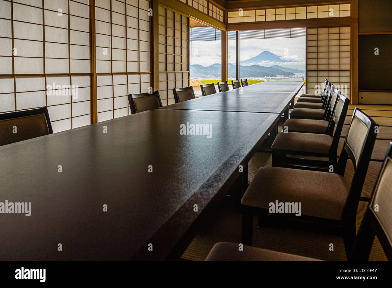 Nippondaira Hotel, Shizuoka, Japan with view on Mount Fuji Stock Photo