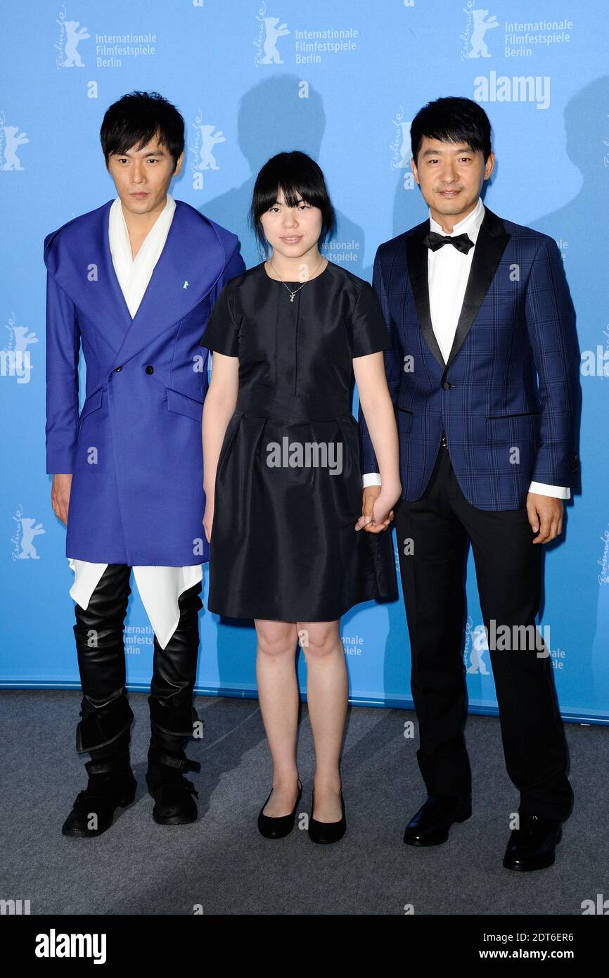 Qin Hao, Zhang Lei and Guo Xiaodong attending the 'Blind Massage' Photocall during the 64th Berlinale, Berlin International Film Festival in Berlin, Germany, on February 10, 2014. Photo by Aurore Marechal/ABACAPRESS.COM Stock Photo