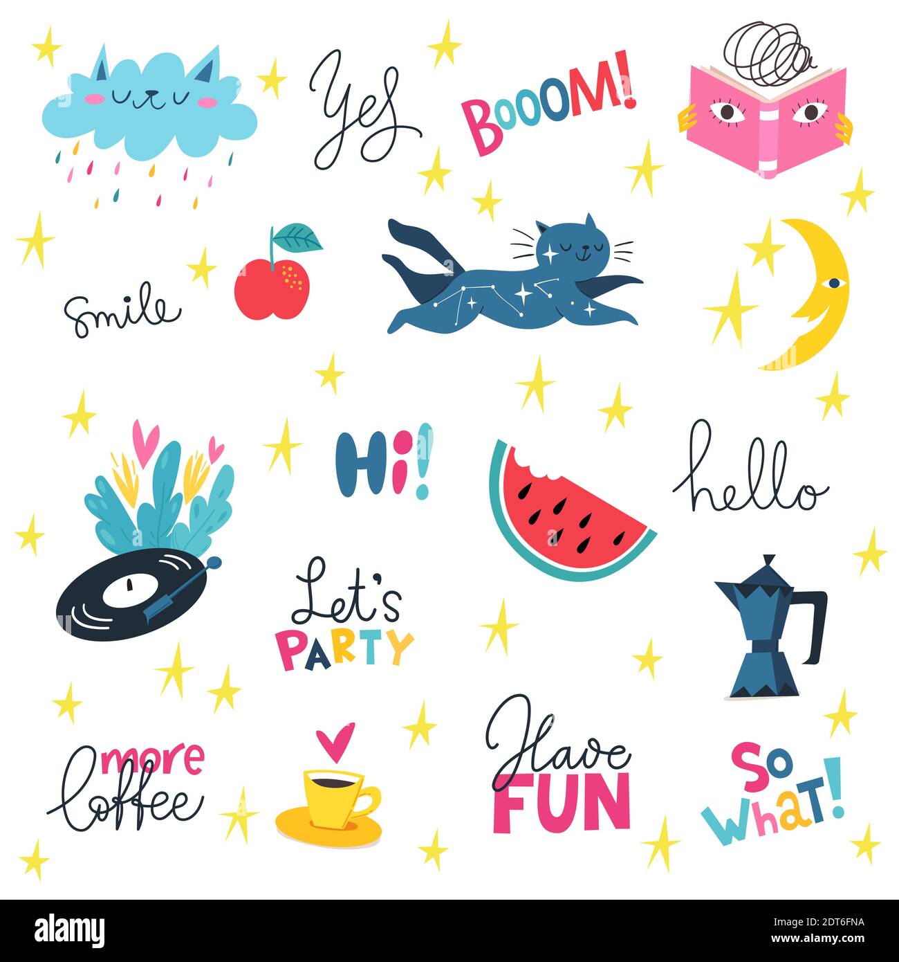 Seamless modern style background for textile or paer in cute pop art style. Stock Vector
