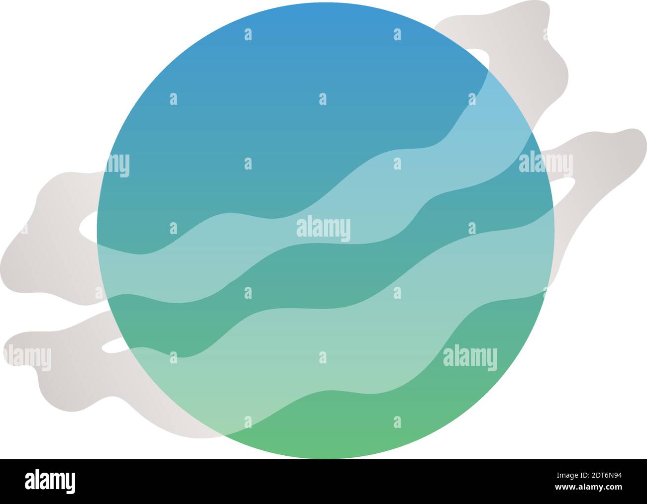 cute planet with green color and clouds Stock Vector Image & Art - Alamy