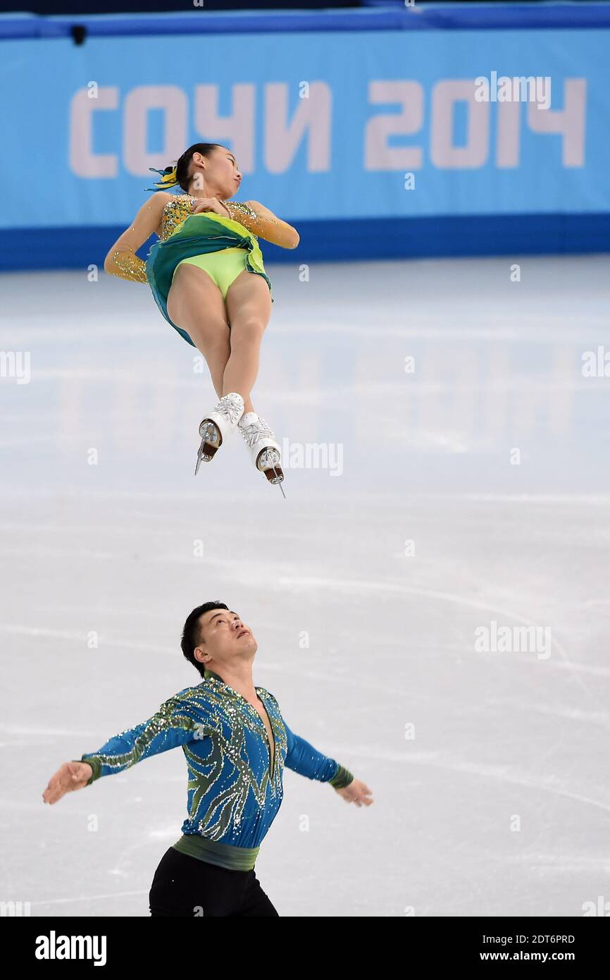 Cheng Peng and Hao Zhang during the Pairs Free Skating on day 5 of the Sochi 2014 Winter Olympics at the Iceberg on February 12, 2014 in Sochi, Russia. Photo by Gouhier-Zabulon/ABACAPRESS.COM Stock Photo