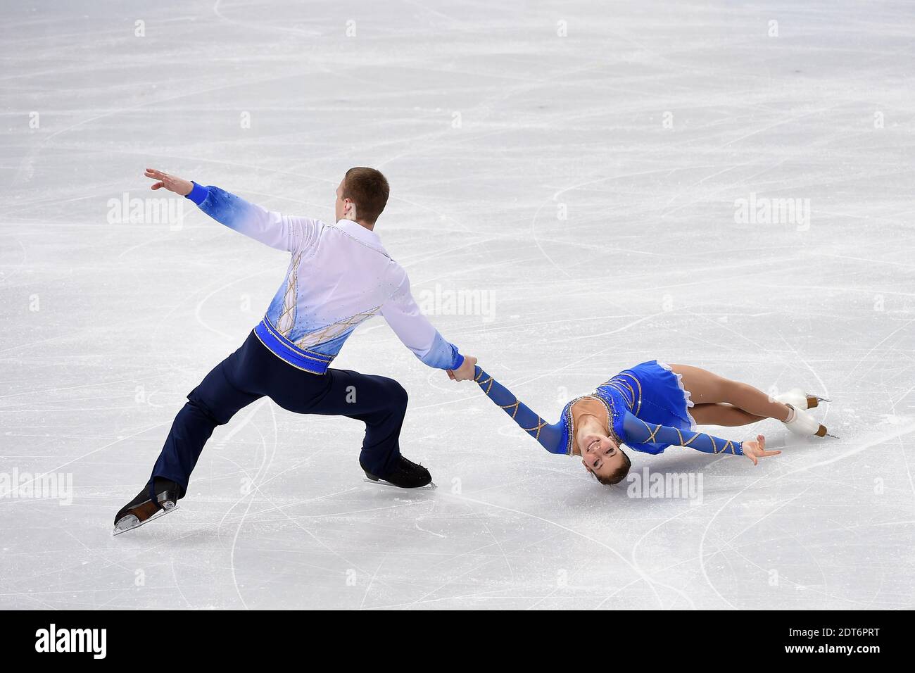 Andrea Davidovich and Evgueni Krasnopovski during the Pairs Free Skating on day 5 of the Sochi 2014 Winter Olympics at the Iceberg on February 12, 2014 in Sochi, Russia. Photo by Gouhier-Zabulon/ABACAPRESS.COM Stock Photo