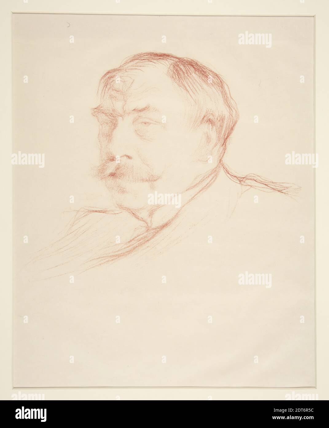Artist: Henry Bataille, ca. 1846–1943, Portrait of Mirbeau, Lithograph, sheet: 43.82 × 29.05 cm (17 1/4 × 11 7/16 in.), French, 19th century, Works on Paper - Prints Stock Photo