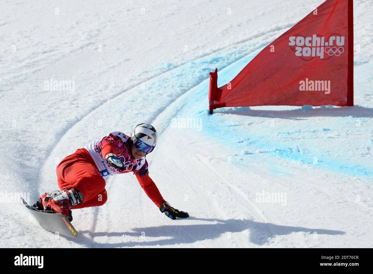 Switzerland's Nevin Galmarini wins the silver medal on men's Parallel Giant Slalom at Rosa Khutor Extreme Park during the Sochi 2014 Winter Olympics on February 19, 2014 in Sochi, Russia. Photo by Gouhier-Zabulon/ABACAPRESS.COM Stock Photo