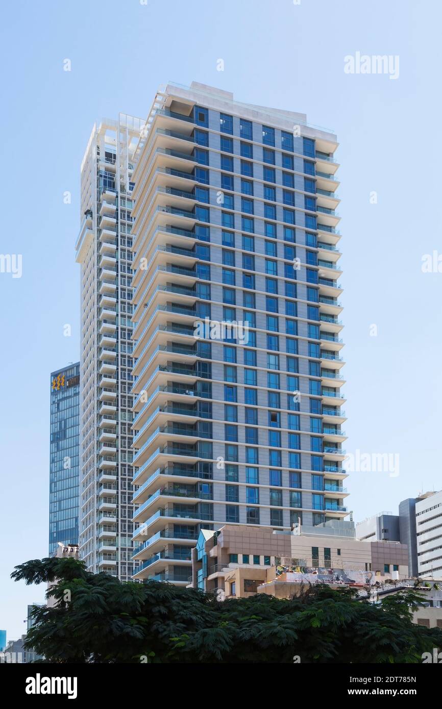 Modern architectural condominium tower on Rothschild Blvd., Tel Aviv, Israel Stock Photo Alamy
