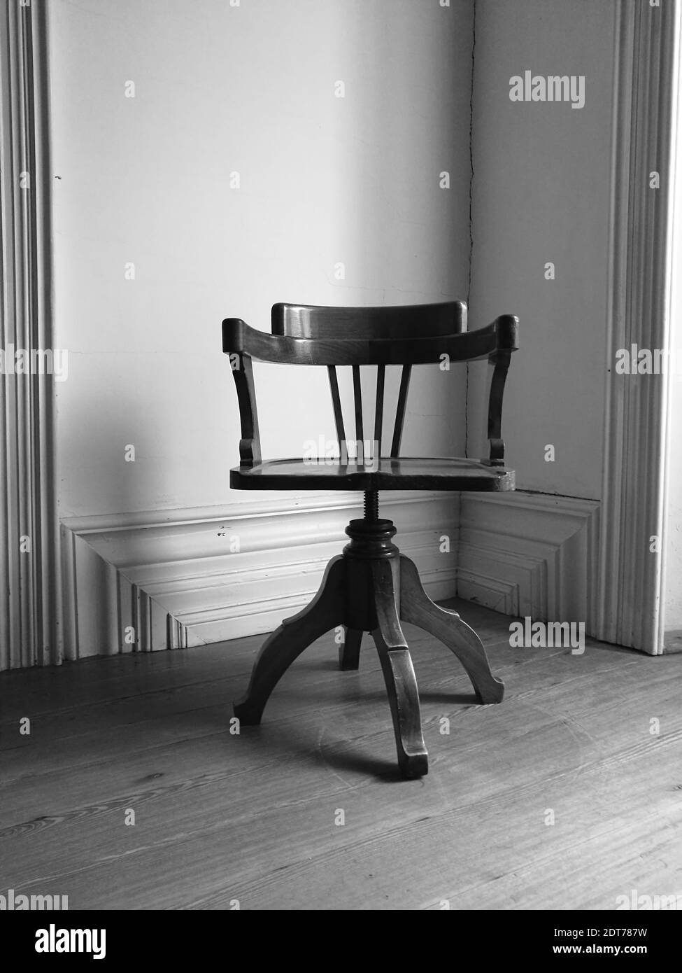 View Of Empty Chair On At Home Stock Photo Alamy