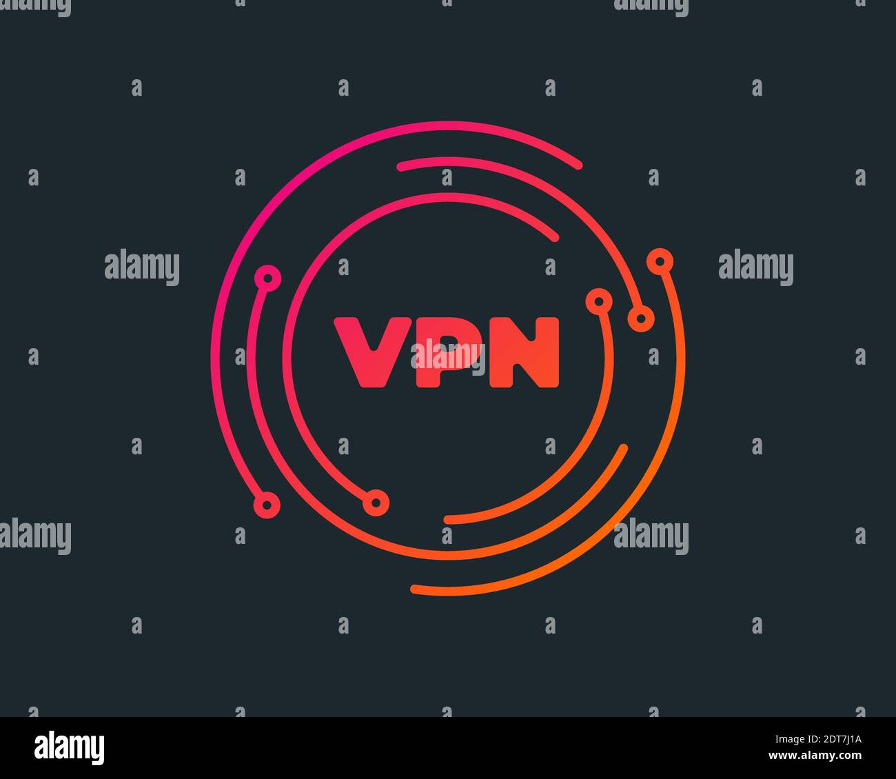 VPN - virtual private network icon. Simple symbol. Outline modern design element. Simple black flat vector sign Stock Vector
