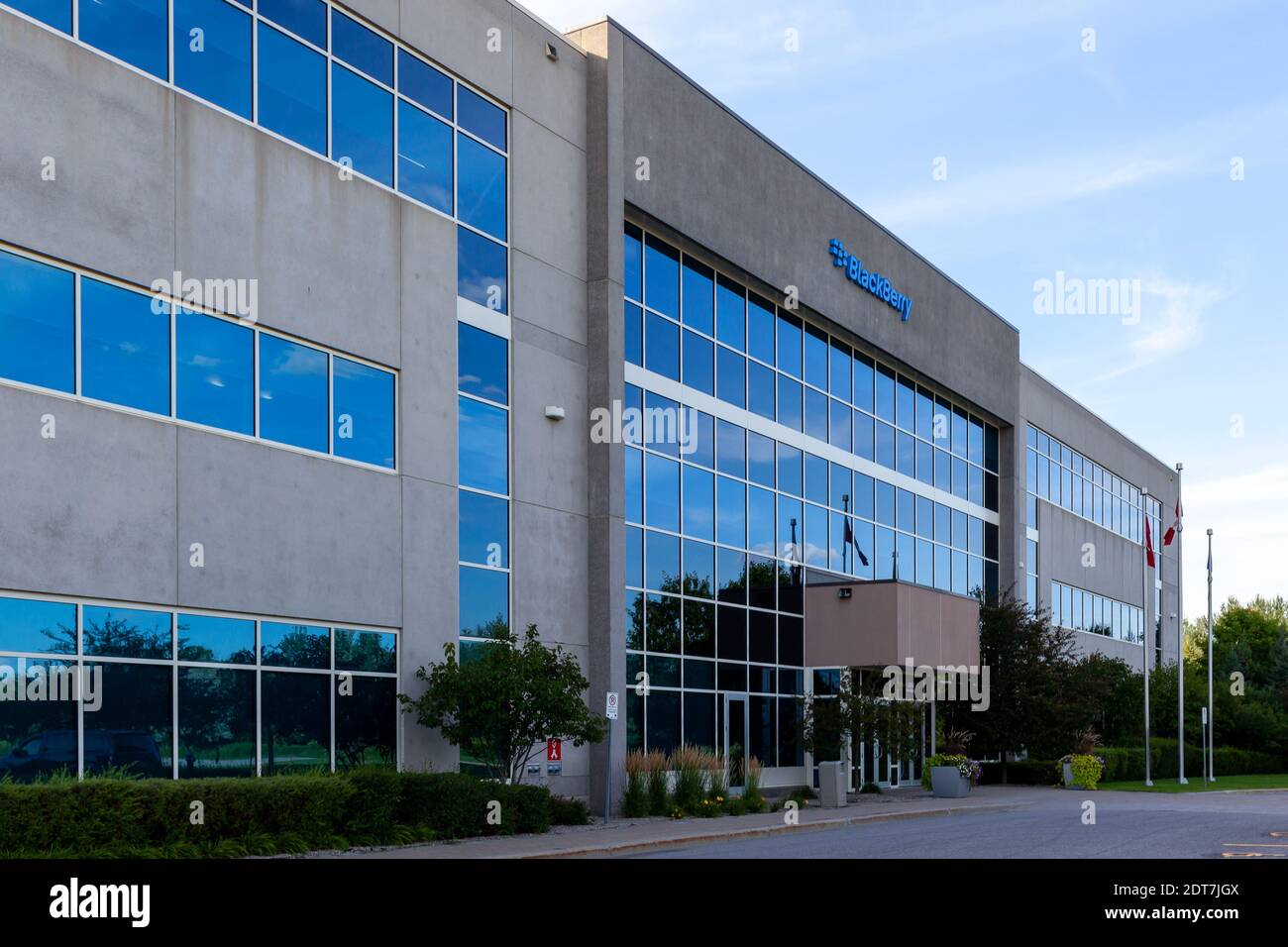 BlackBerry office sign and buildings in Kanata, Ontario, Canada Stock Photo