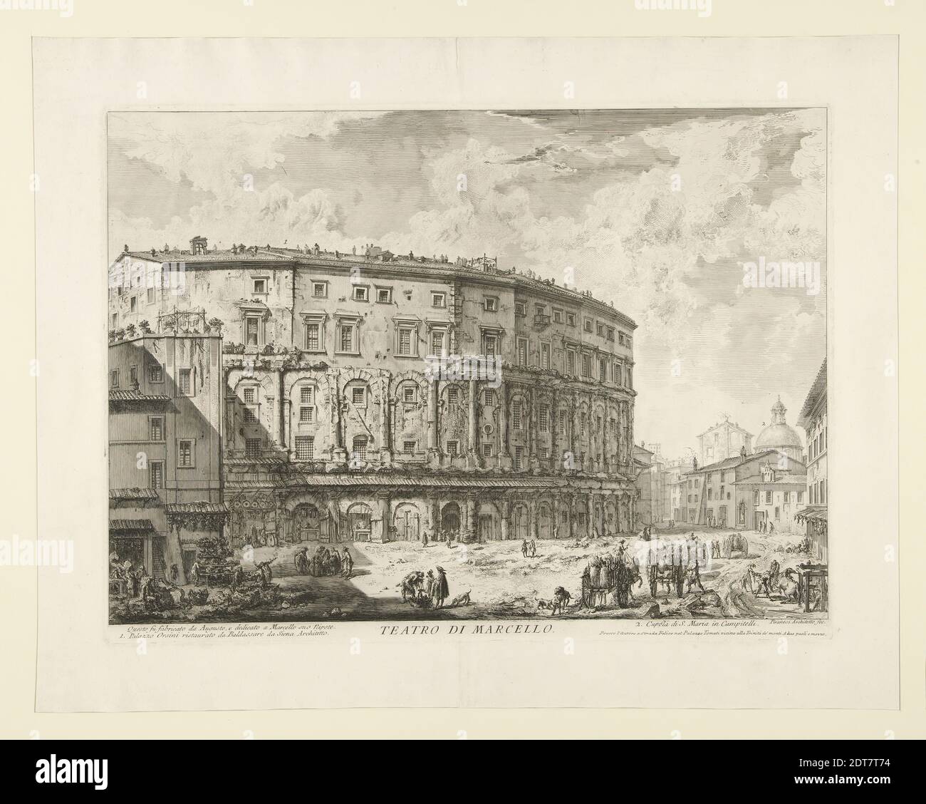 Artist: Giovanni Battista Piranesi, Italian, 1720–1778, Teatro di Marcello (Theater of Marcellus), from Vedute di Roma, Etching, platemark: 40.3 × 54.9 cm (15 7/8 × 21 5/8 in.), Italian, 18th century, Works on Paper - Prints Stock Photo