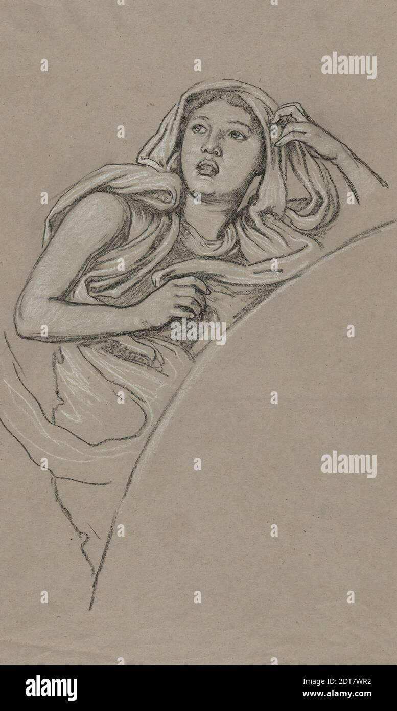 Artist Elihu Vedder, American, 18361923, Study for Figure to right of