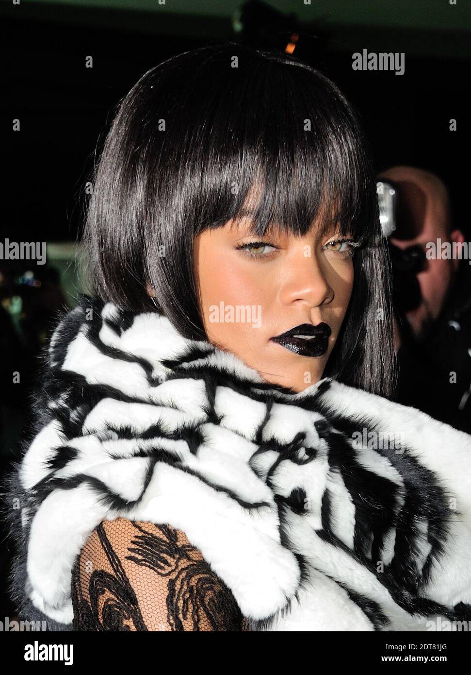Rihanna attending Jean Paul Gaultier's Fall-Winter 2014/2015 Ready-To-Wear collection show held at Espace Oscar Niemeyer in Paris, France, on March 01, 2014. Photo by Alban Wyters/ABACAPRESS.COM Stock Photo