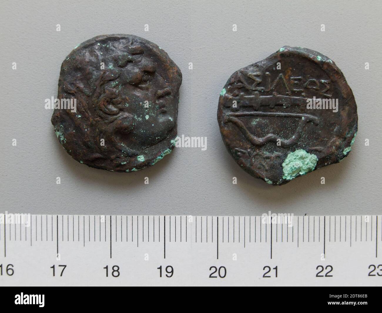 Ruler: Leucon IIMint: Bosporus, Coin of Leucon II from Bosporus, 3rd quarter of 3rd century B.C., Copper, 12.68 g, 6:00, 26 mm, Made in Bosporus, Greek, 3rd century B.C., Numismatics Stock Photo