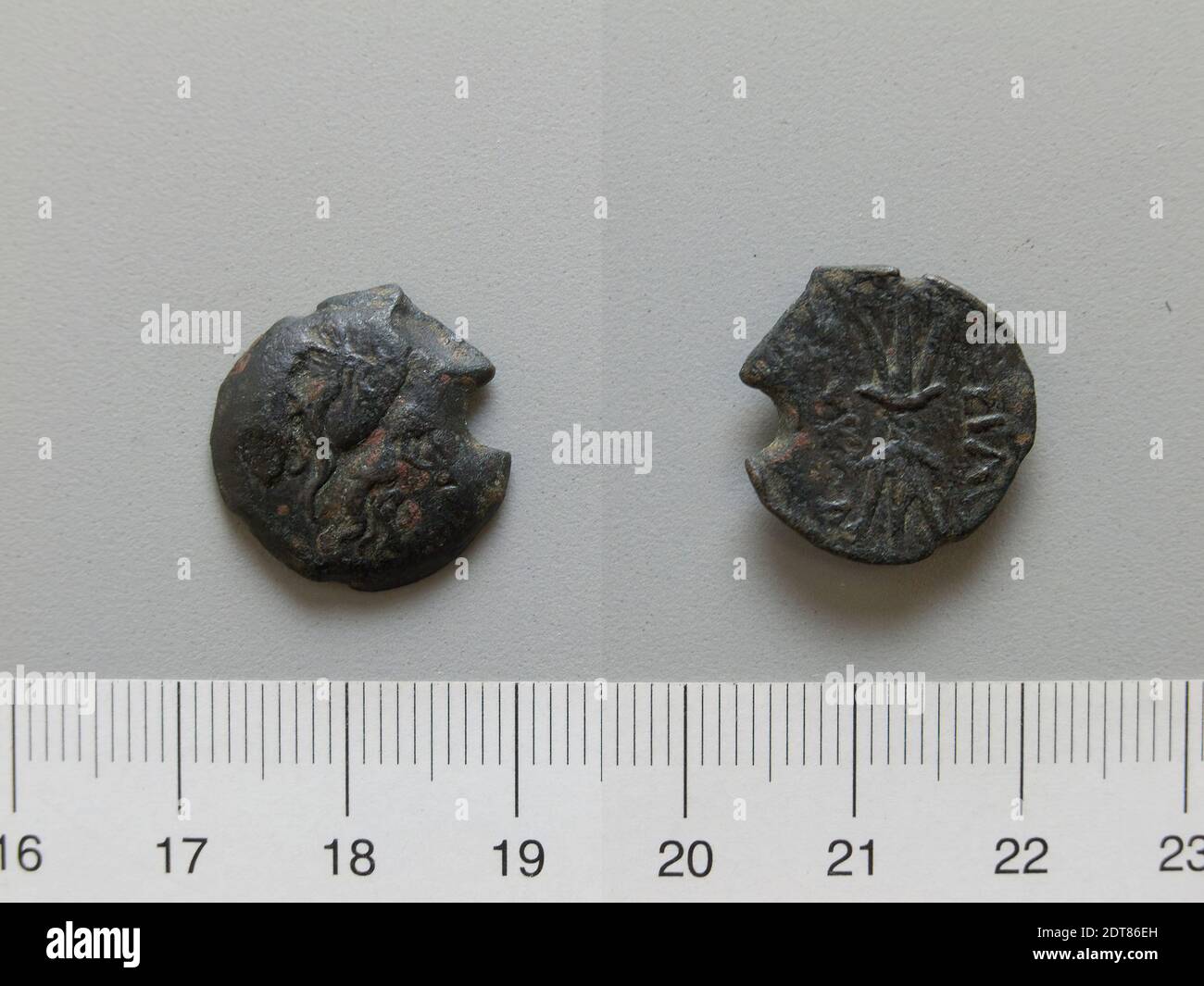 Ruler: Leucon IIMint: Bosporus, Coin of Leucon II from Bosporus, 250–220 B.C., Copper, 4.34 g, 6:00, 18.5 mm, Made in Bosporus, Greek, 3rd century B.C., Numismatics Stock Photo