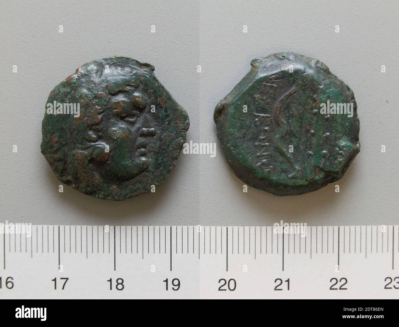 Ruler: Leucon IIMint: Chersonesus, Coin of Leucon II from Chersonesus, ca. 160 B.C., Copper, 14.42 g, 9:00, 27 mm, Made in Chersonesus, Thrace, Greek, 2nd century B.C., Numismatics Stock Photo