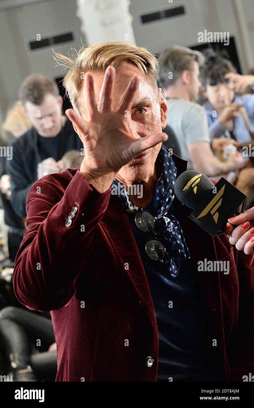 Designer Wolfgang Joop backstage before Wunderkind Fall-Winter 2014