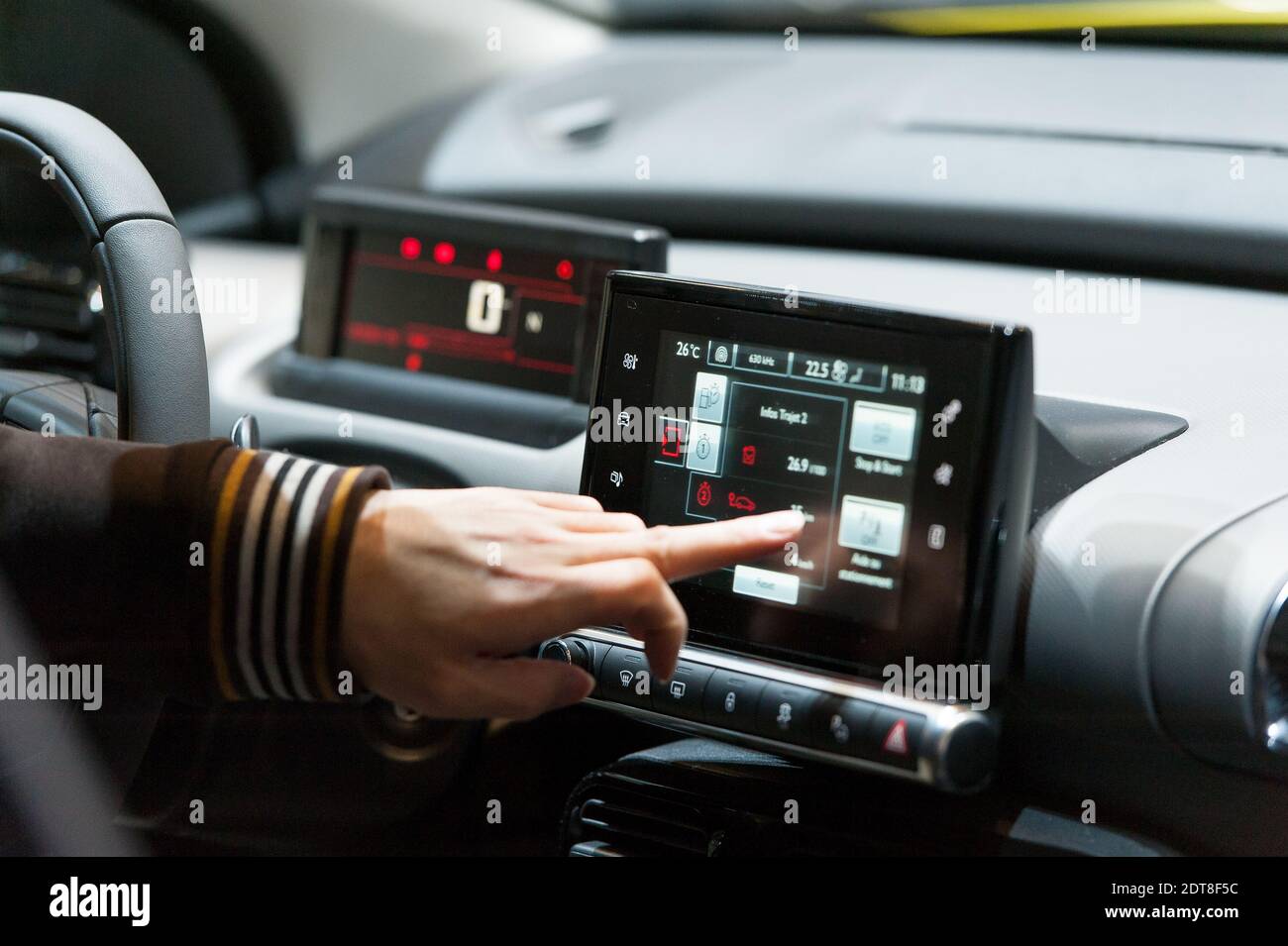 Dashboard of the new Citroen C4 Cactus pictured during the 83rd  International Geneva Motor Show, in Geneva, Switzerland on March 4, 2014.  Photo by Gilles Bertrand/ABACAPRESS.COM Stock Photo - Alamy