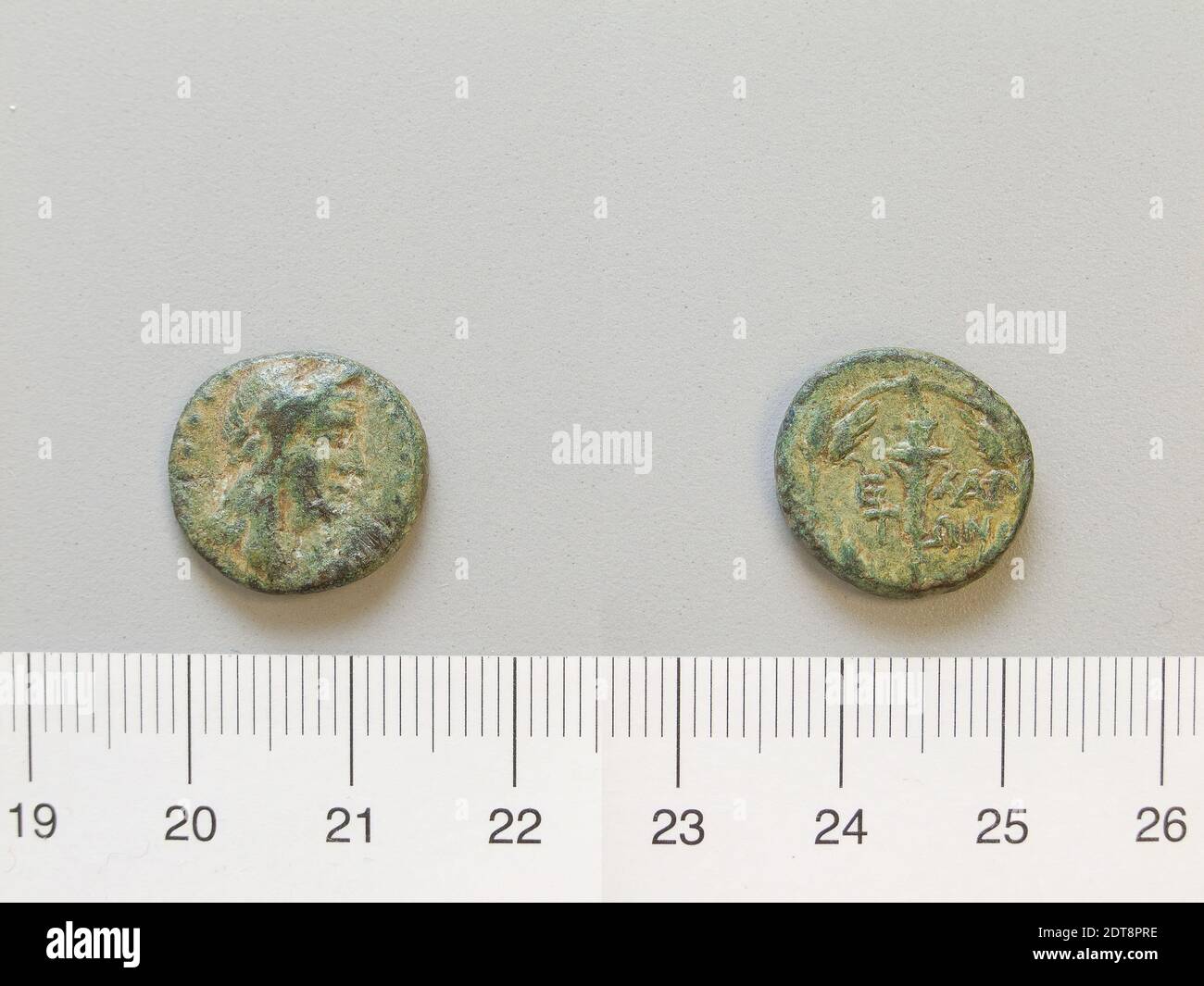Mint: Elaea, Coin from Elaea, second half 2nd–1st century B.C., Bronze, 3.23 g, 12:00, 17 mm, Made in Elaea, Greek, 2nd–1st century B.C., Numismatics Stock Photo