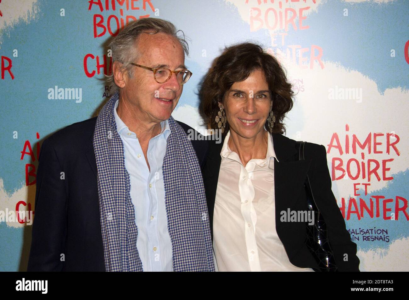 Olivier and Christine Orban attending the premiere of the film 'Aimer, boire et chanter' by the late French filmmaker Alain Resnais at UGC Normandy theatre, in Paris, France on March 10, 2014. Photo by Christophe Guibbaud/ABACAPRESS.COM Stock Photo
