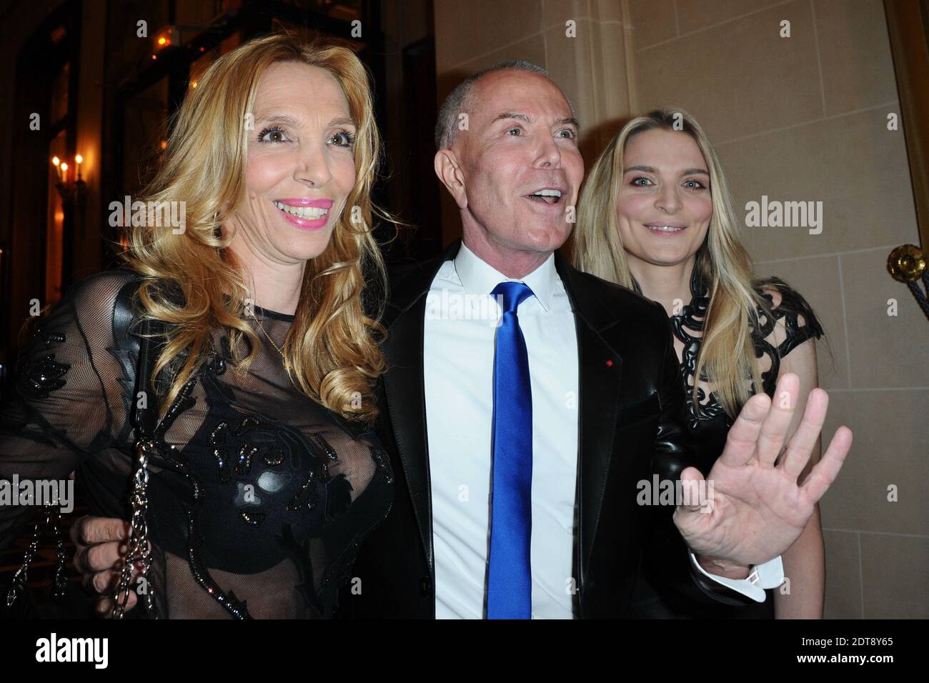 Sylvie Elias (Sarah Marshall's mother), Jean-Claude Jitrois and Sarah  Marshall attending the fundraiser for the rebuild of the Chateau de Saint-Cloud  held at the Cercle de l'Union Interalliee, in Paris, France, on