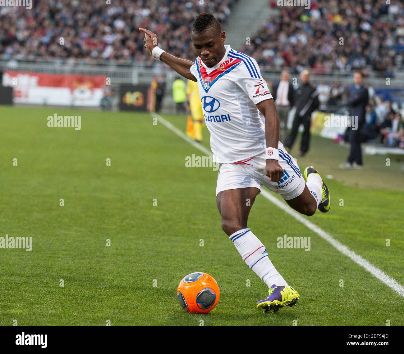 OL' s Henri Bedimo during the French First League soccer match, Olympique de Lyon Vs AS Monaco at the Gerland Stadium in Lyon France on March 16, 2014 . ASM won 3-1. Photo by Vincent Dargent/ABACAPRESS.COM Stock Photo